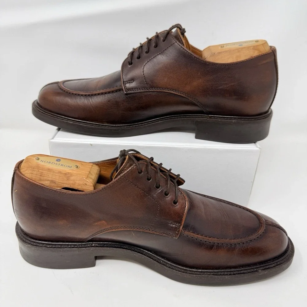 Johnson & Murphy Signature Split Toe Oxford Shoes 8.5‎ M Made In Italy 15-3850